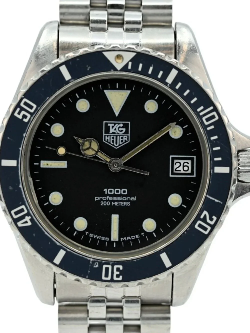 Tag Heuer Men's 37mm 980.013N Black Dial Professional 1000 Dive Watch 195/3 Band
